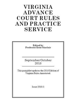 cover image of Virginia Advance Court Rules and Practice Service